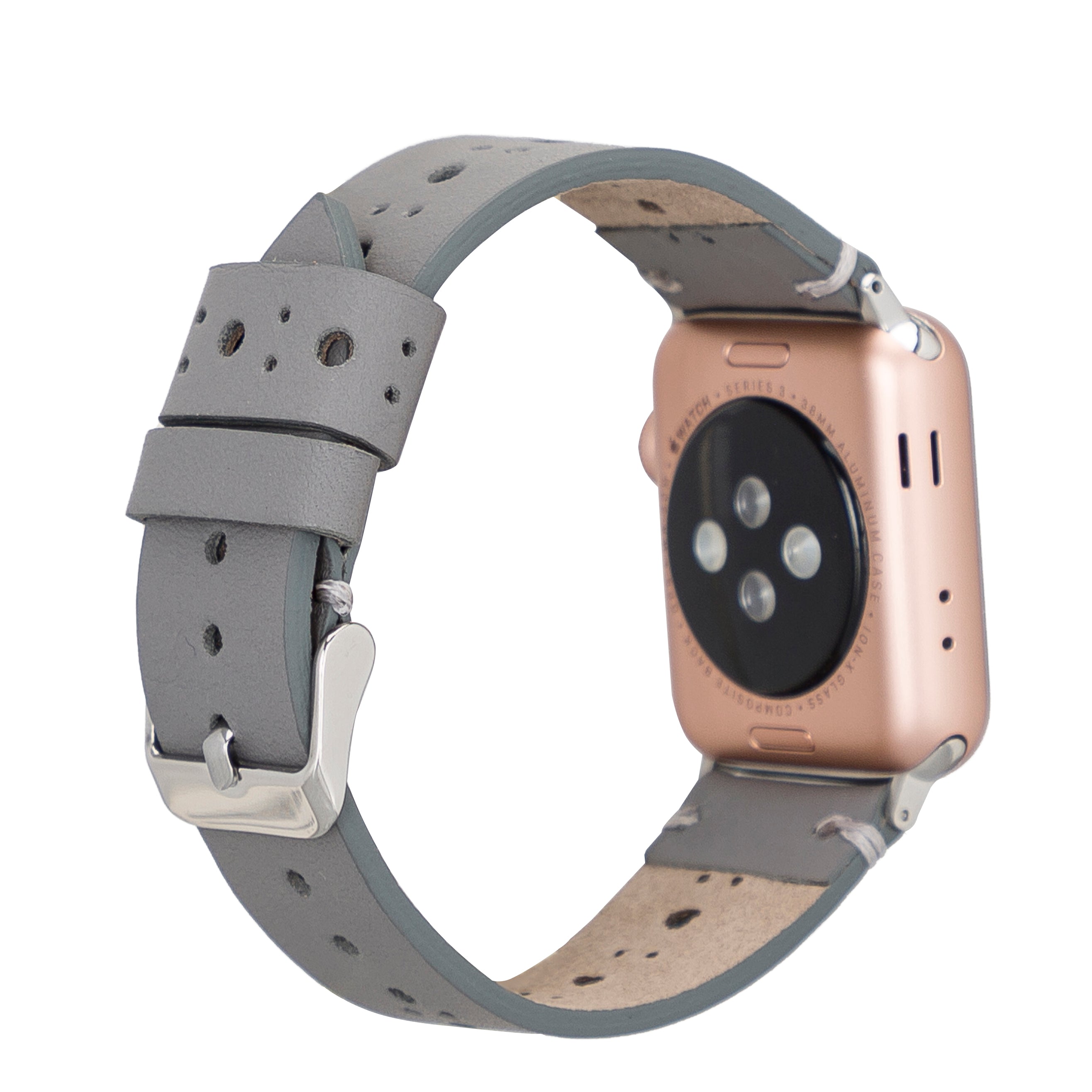 Apple Watch uyumlu, Hakiki Deri, El Yapımı Kordon, RST9-BA8 Gri