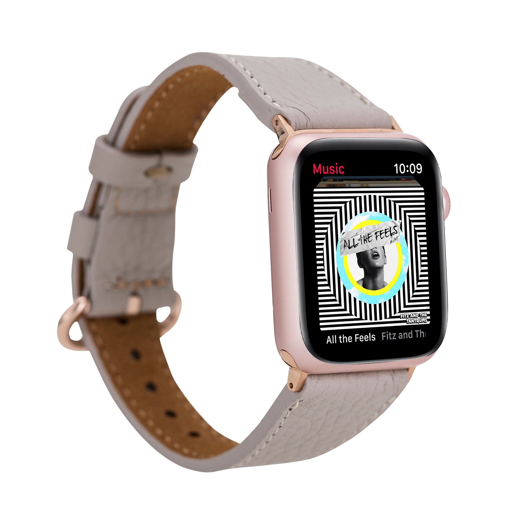 Apple Watch uyumlu, Hakiki Deri, El Yapımı Kordon, Roma ERC3 Bej