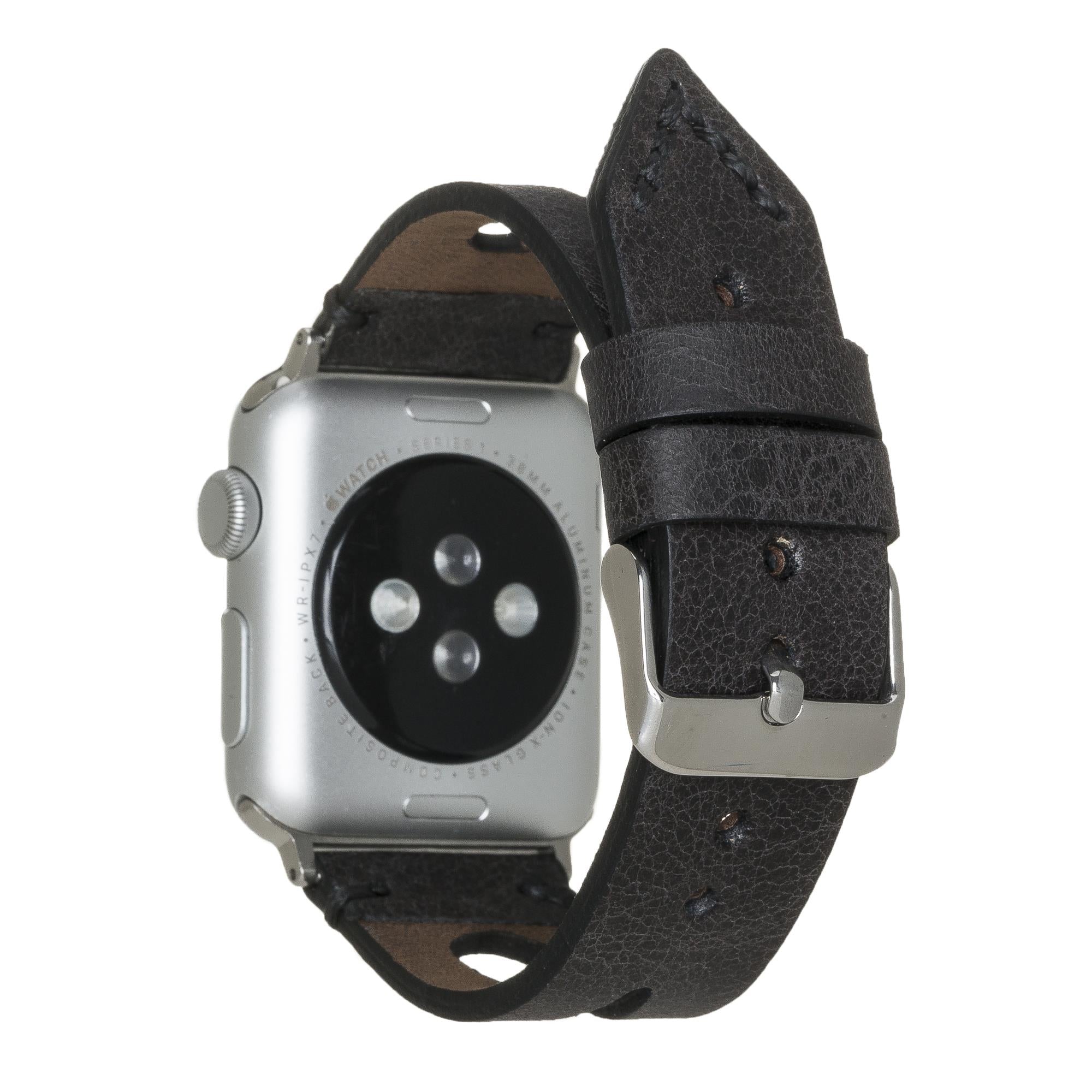 Apple Watch uyumlu, Hakiki Deri, El Yapımı Kordon, Füme