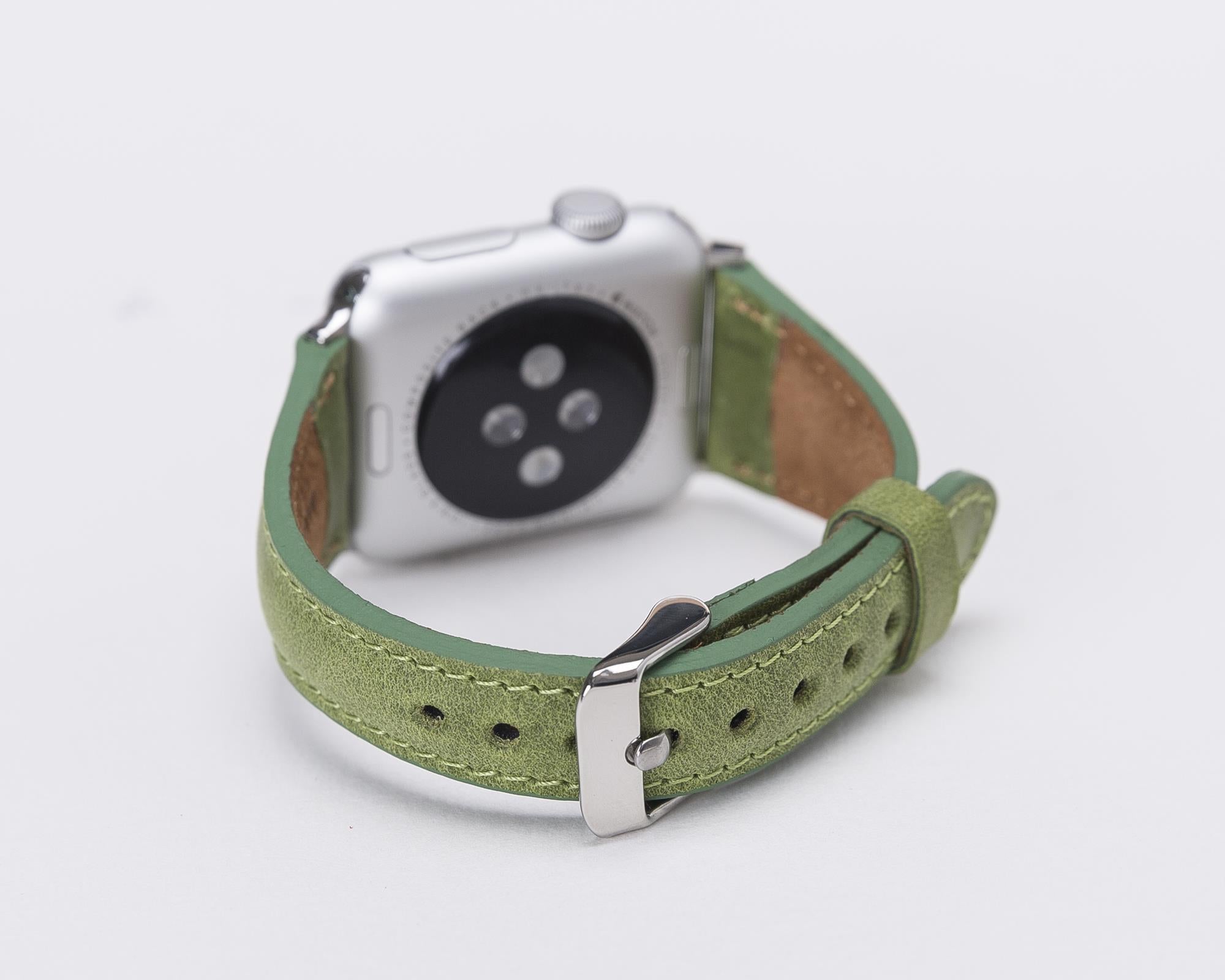 Apple Watch Uyumlu Deri Kordon, Çimen Yeşil