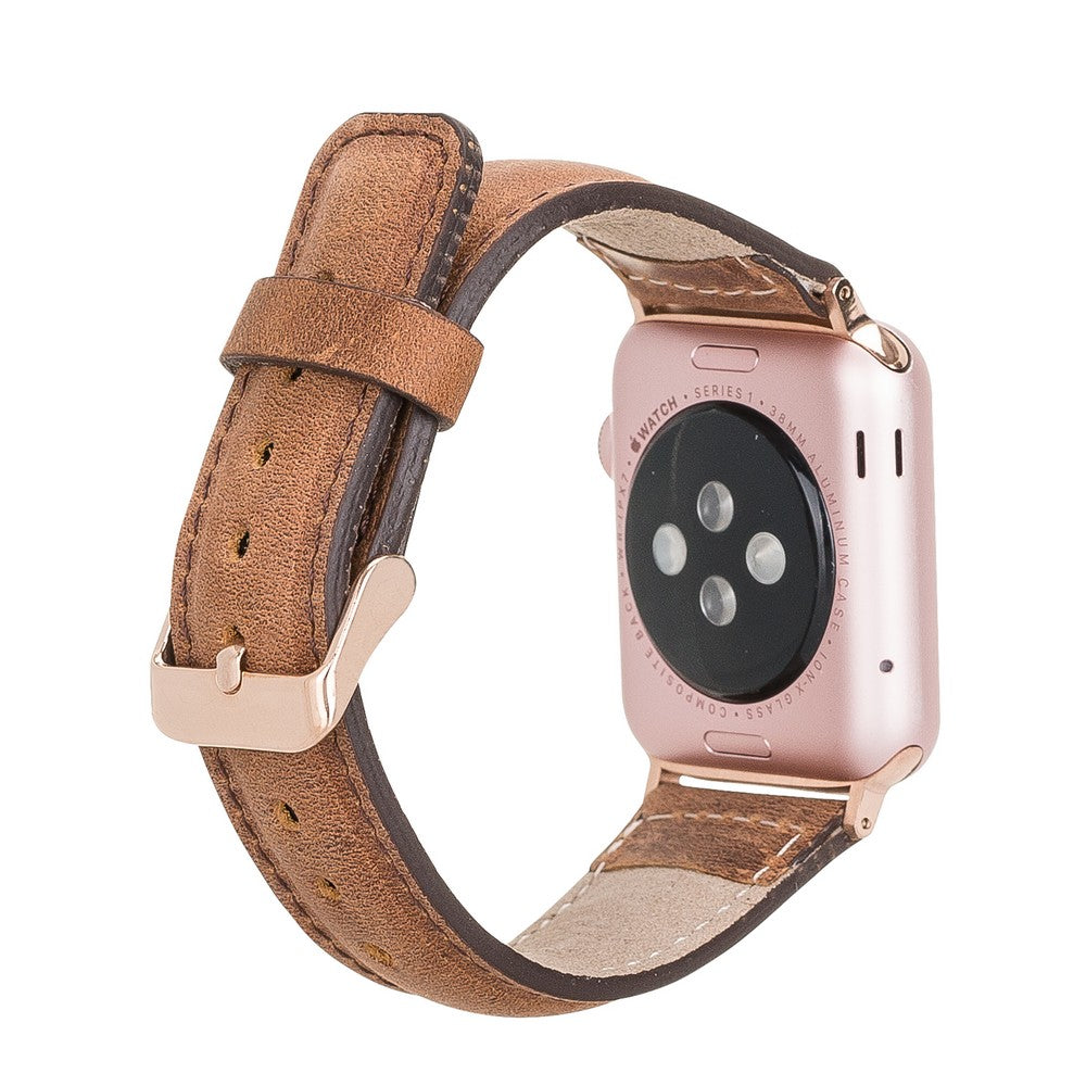 Apple Watch Uyumlu Deri Kordon G19 Taba