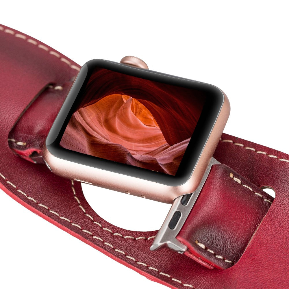 Apple Watch Uyumlu Deri Kordon Cuff V4EF