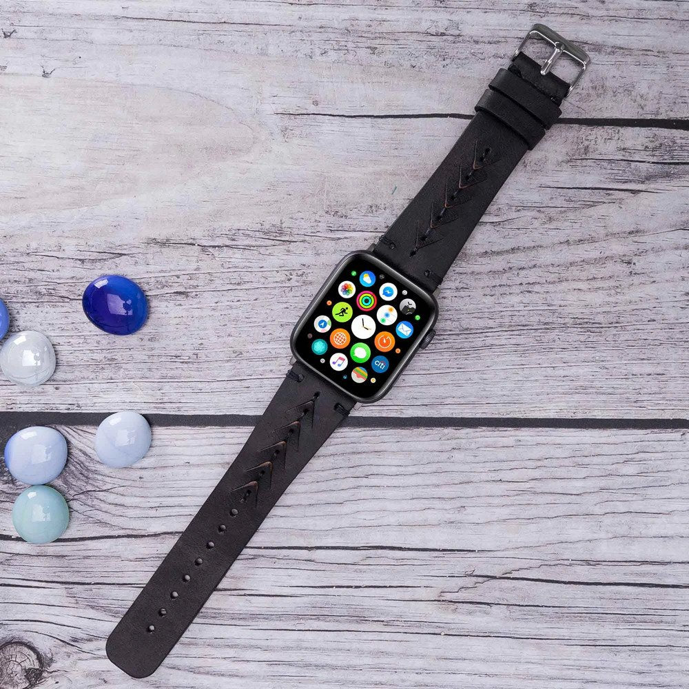 Apple Watch uyumlu, Hakiki Deri, El Yapımı Kordon, TN1 Boras