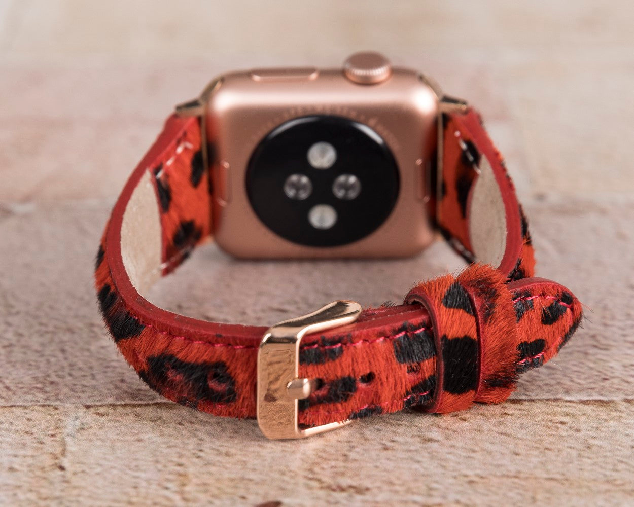 Apple Watch uyumlu, Hakiki Deri, El Yapımı Kordon, Leopar Baskılı