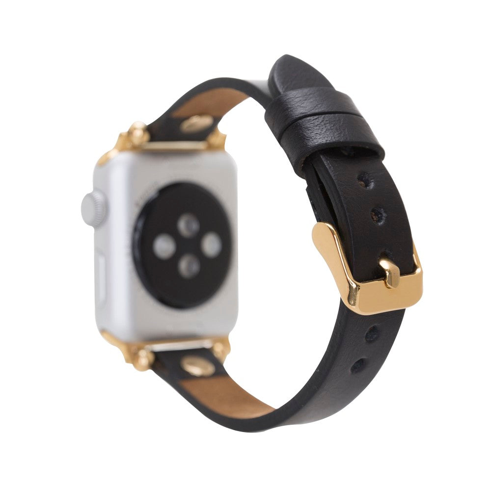 Apple Watch uyumlu, Hakiki Deri, El Yapımı Kordon, GT Rustik Siyah