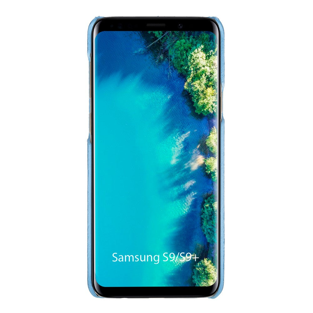 Samsung Galaxy S9 Plus uyumlu, Hakiki Deri, El Yapımı, Arka Kapak, MN-UJ ERC8 Mavi