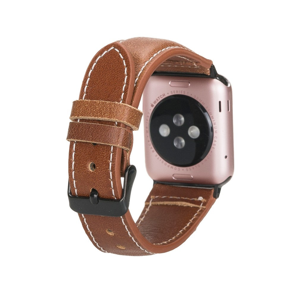 Apple Watch uyumlu, Hakiki Deri, El Yapımı Kordon, Spor Model, Acı Kahve